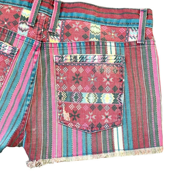 Current/Elliott The Boyfriend Cut Off Shorts in Gypsy Stripe Size 26 NWT $168 - Picture 4 of 9